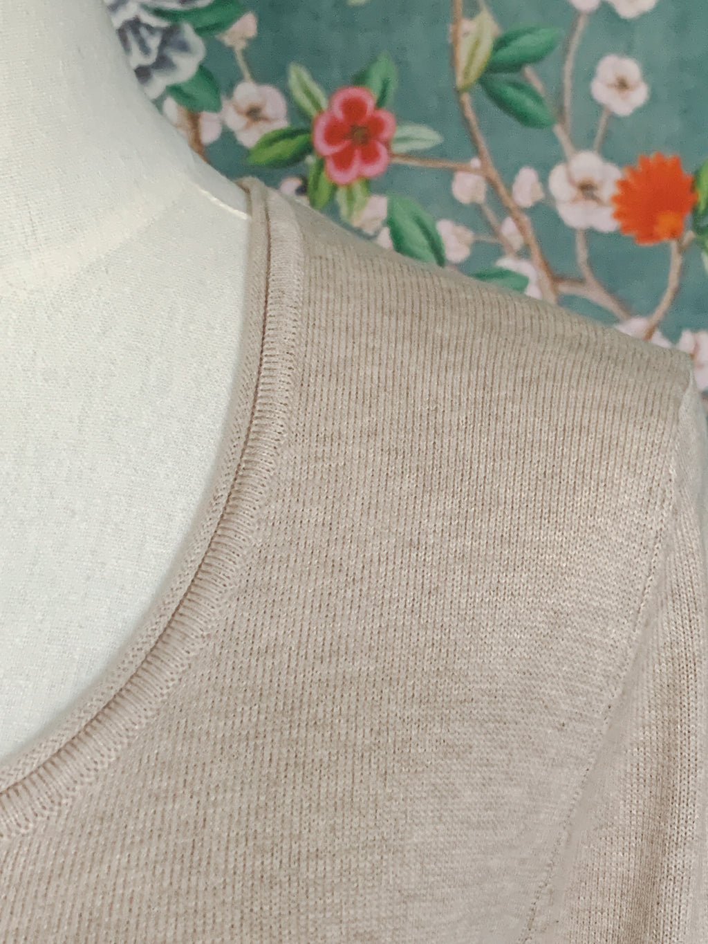 Bavlněný svetr s viskózou v barvě bílé kávy (Kopie)