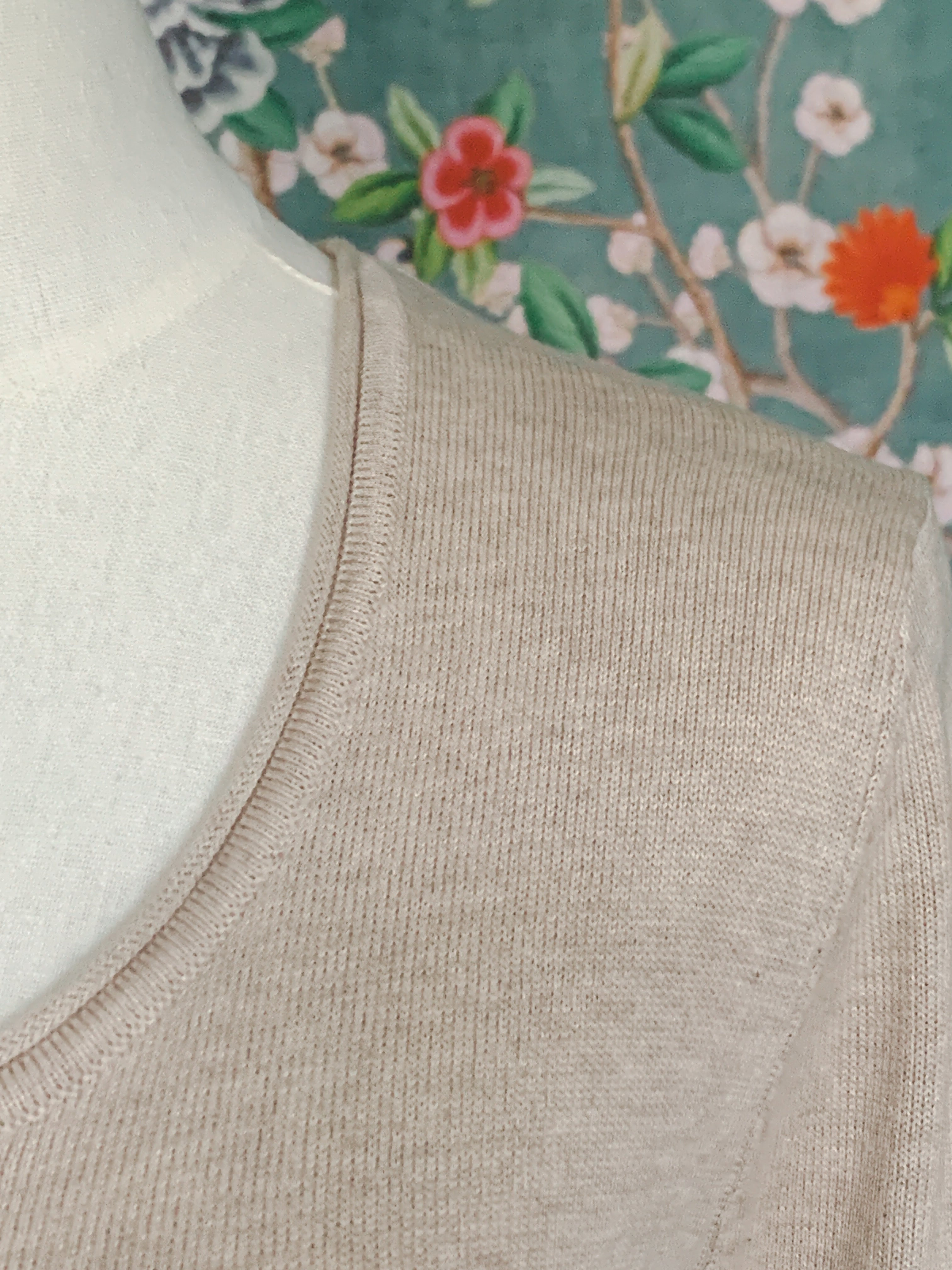 Bavlněný svetr s viskózou v barvě bílé kávy (Kopie)